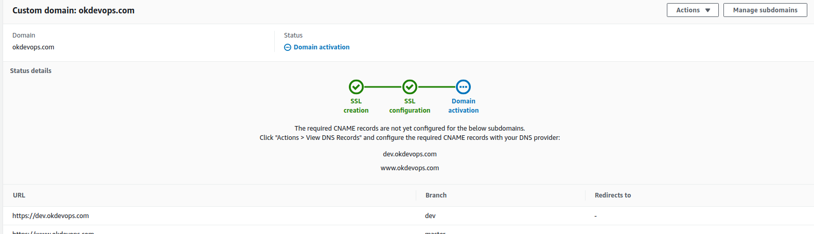 amplify-dns-activate